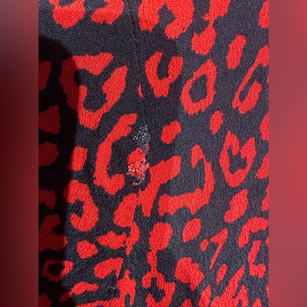 ZARA Red Leopard Printed Midi Tent Dress Women's Size M - Picture 8 of 15